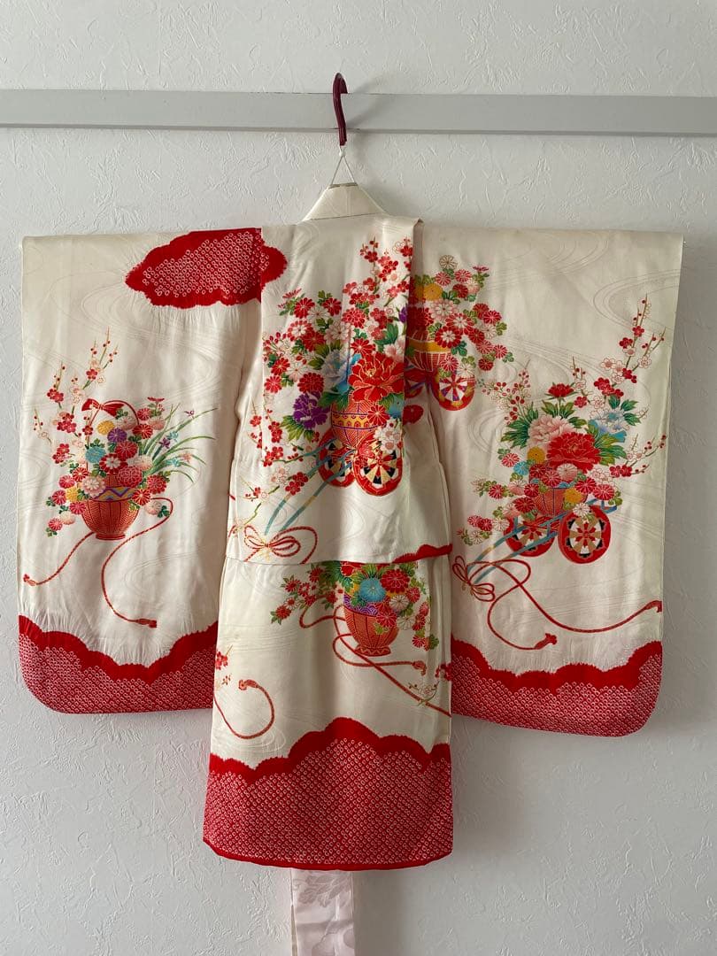 七五三　３歳　女の子　正絹お着物セット　被布コーデ