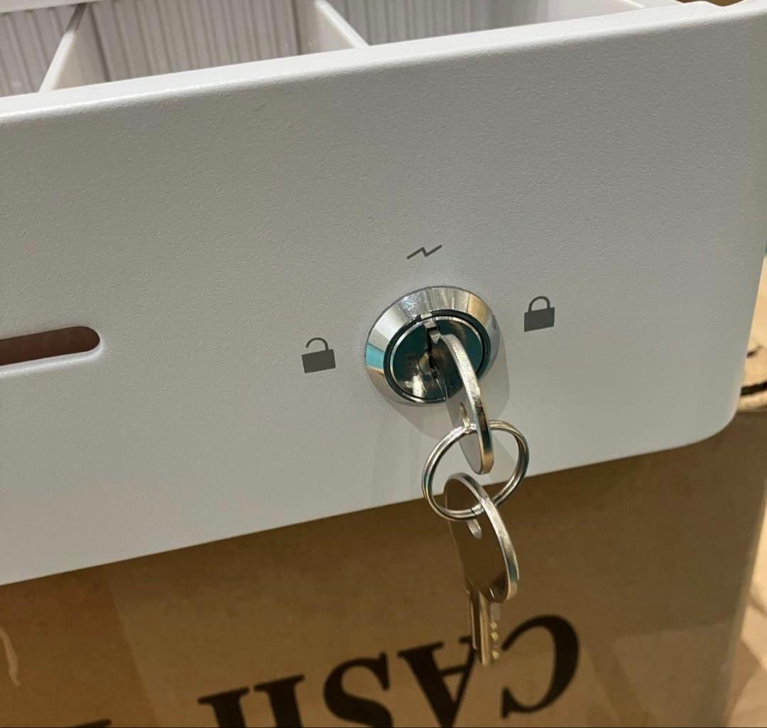 ナスコー 小型 手動式 キャッシュドロアー TC-330RXT ホワイト