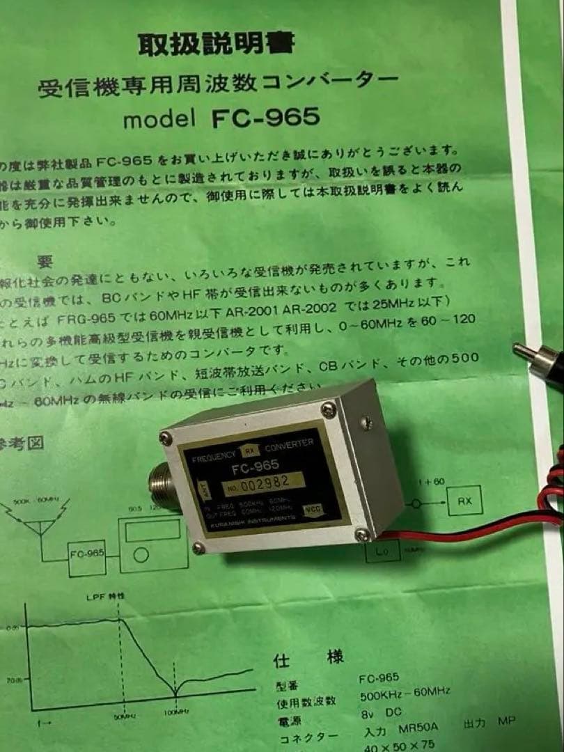 クラニシ FC-965 WA-965 CC-965 動作確認 セット