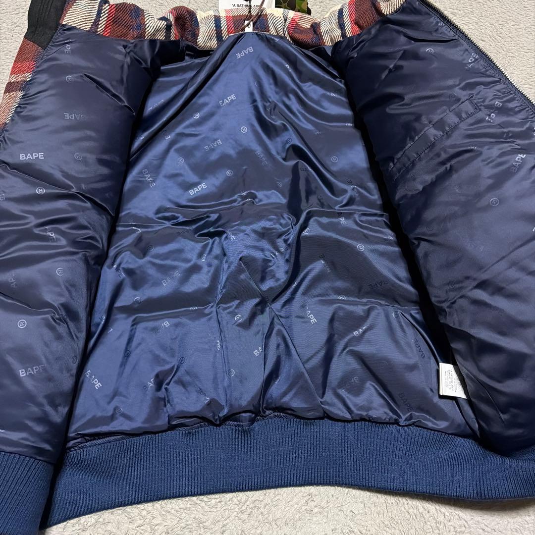 A BATHING APE BAPE ラブジェネチェック　ダウンジャケット　M