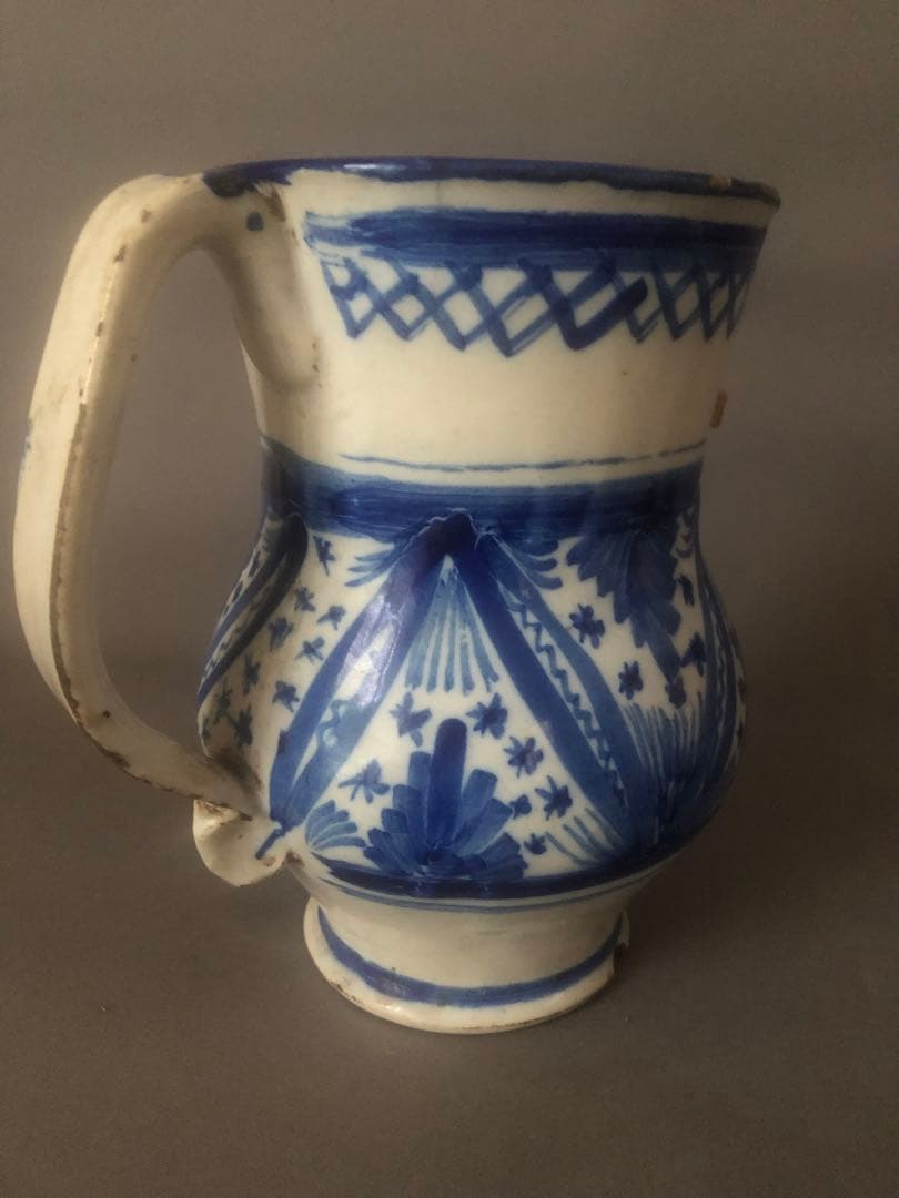 スペイン陶器　18世紀頃　アンティーク　水差し　壺　花瓶　骨董