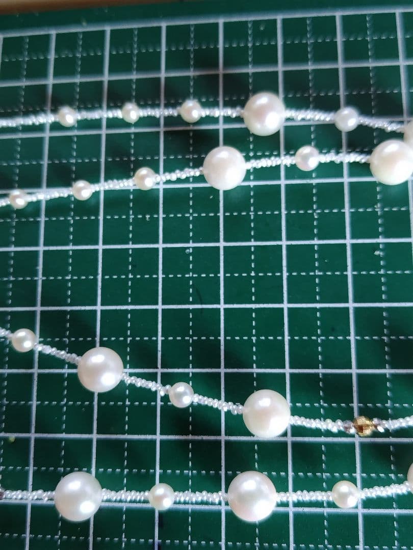アコヤ真珠、あこやベビーパール、あこや砂芥子パールのセミロングネックレス