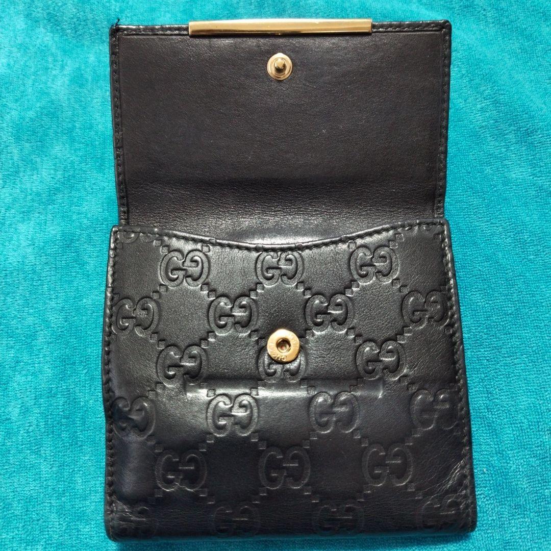 Gucci ブラックレザー 二つ折り財布