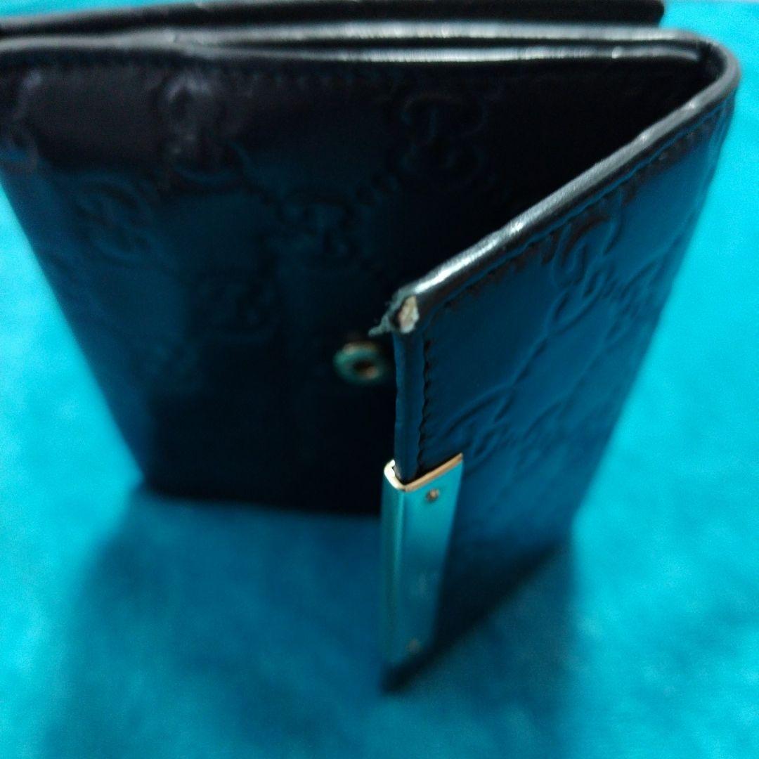 Gucci ブラックレザー 二つ折り財布