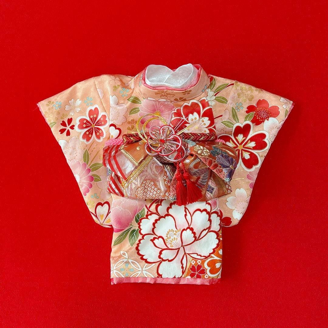 即納✨犬の着物✨犬用本格振袖着物 正絹 サーモンピンク SMサイズ