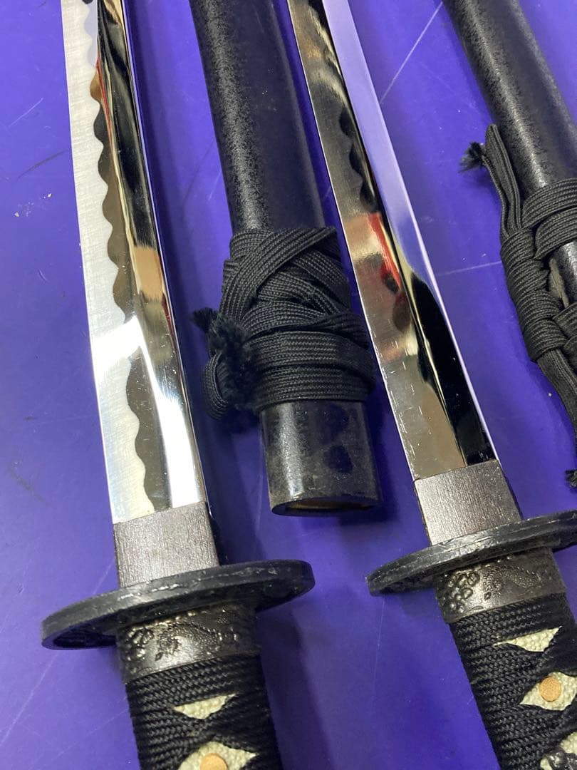 G）模造刀　日本刀　脇差　黒　2本セット