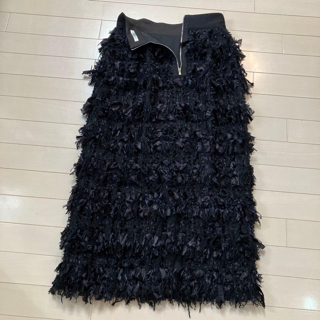 HAYAVEL studio黒 フリンジ タイトスカート 36