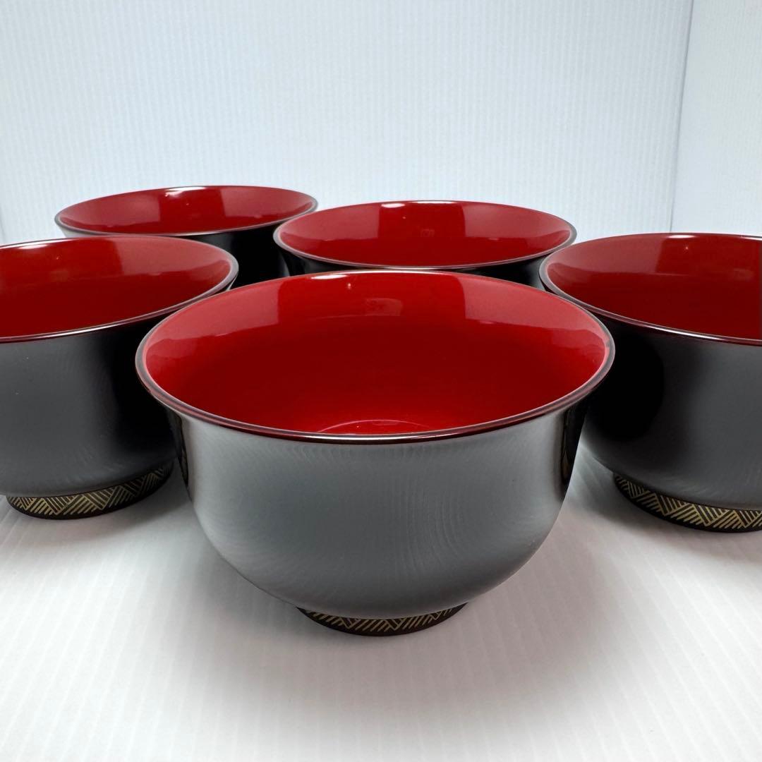 新品 輪島塗 汁椀 お椀 ５客セット 漆 漆器 伝統工芸 吸物椀 輪島漆器