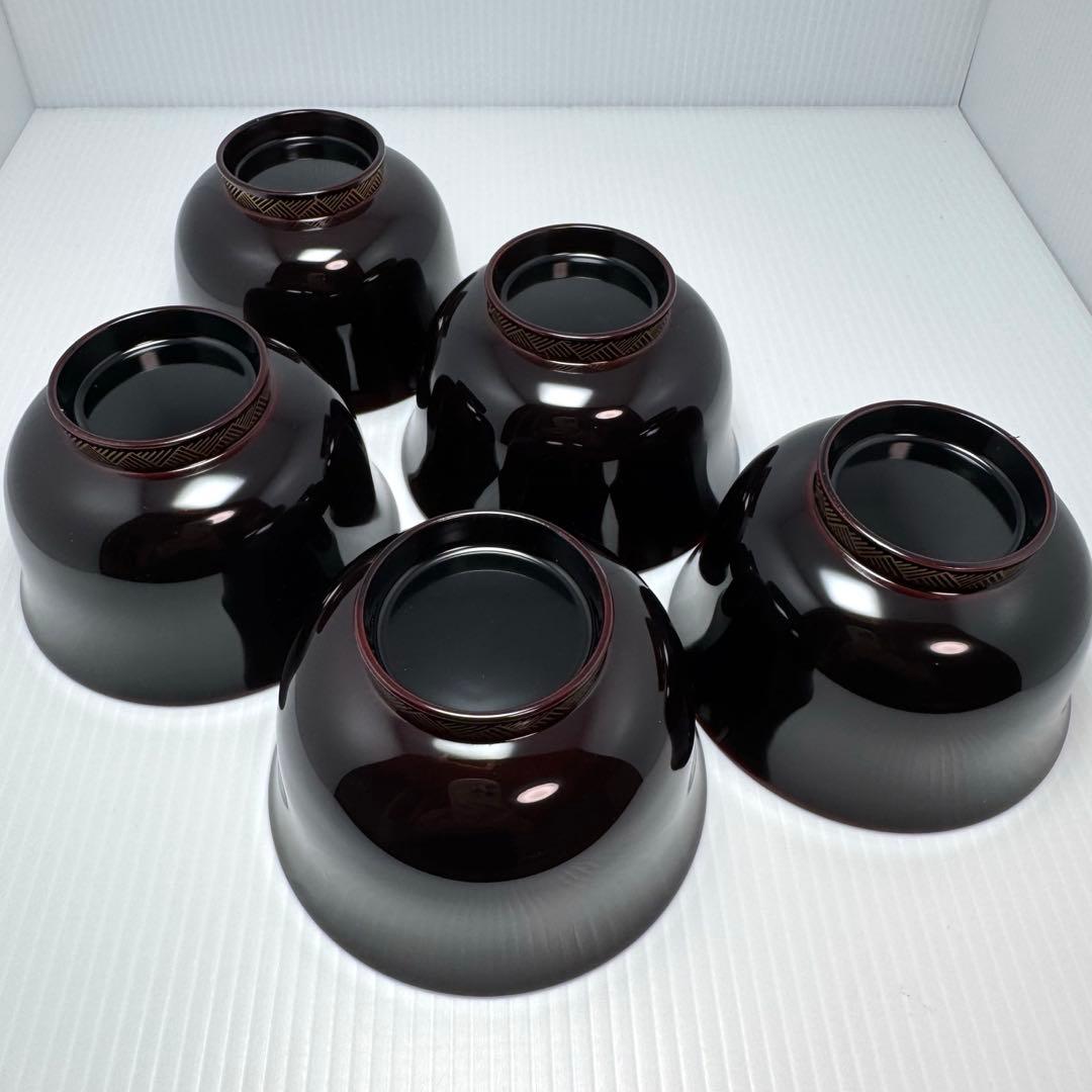 新品 輪島塗 汁椀 お椀 ５客セット 漆 漆器 伝統工芸 吸物椀 輪島漆器