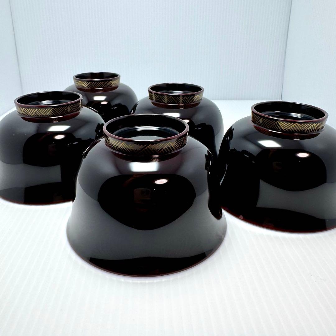 新品 輪島塗 汁椀 お椀 ５客セット 漆 漆器 伝統工芸 吸物椀 輪島漆器