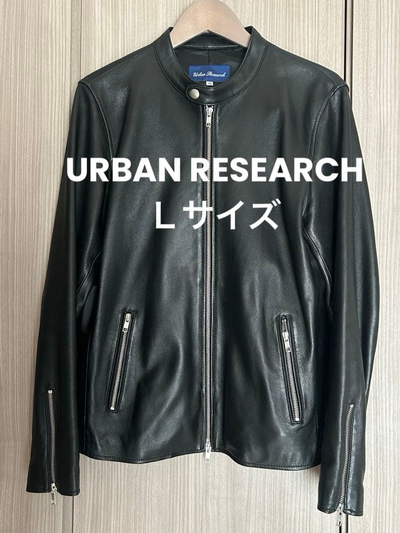 URBAN RESEARCH レザー シングルライダースジャケット ブラック40