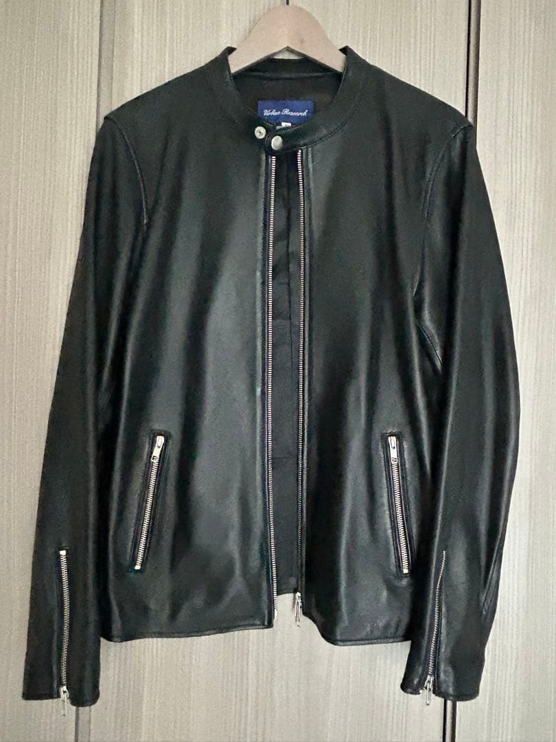 URBAN RESEARCH レザー シングルライダースジャケット ブラック40