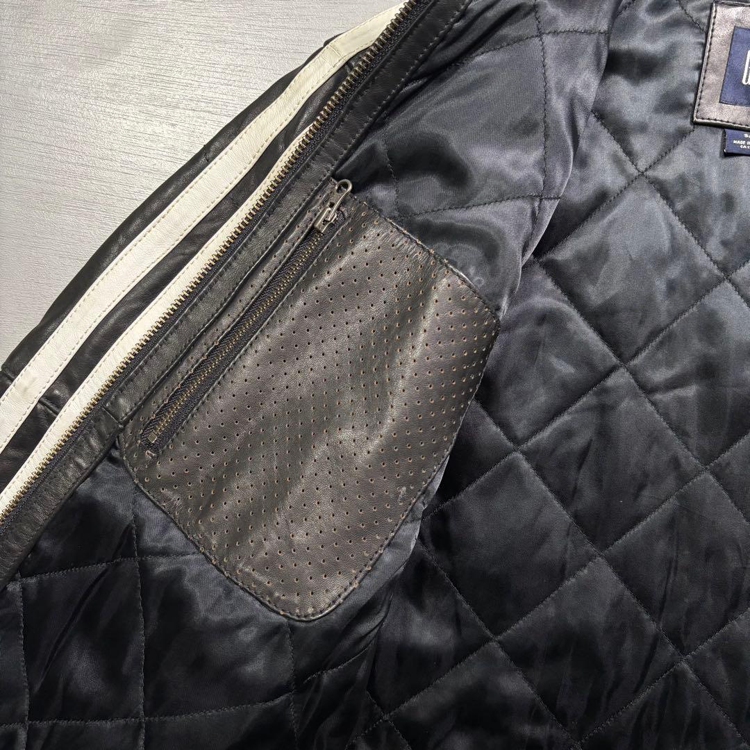 old GAP レザージャケット　本革オールレザー　バイカー　短丈　牛革　S
