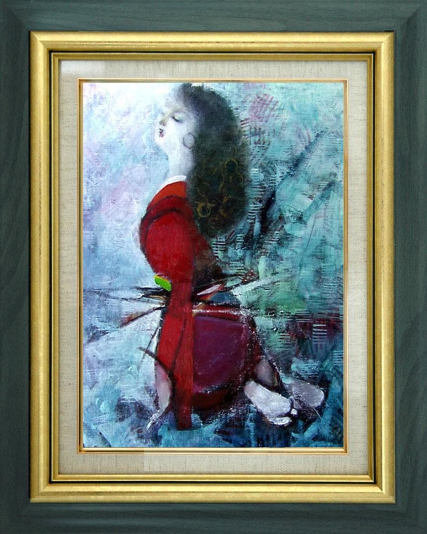 油絵 菅家令子 絵 絵画 インテリア F6-031201 人物 女性