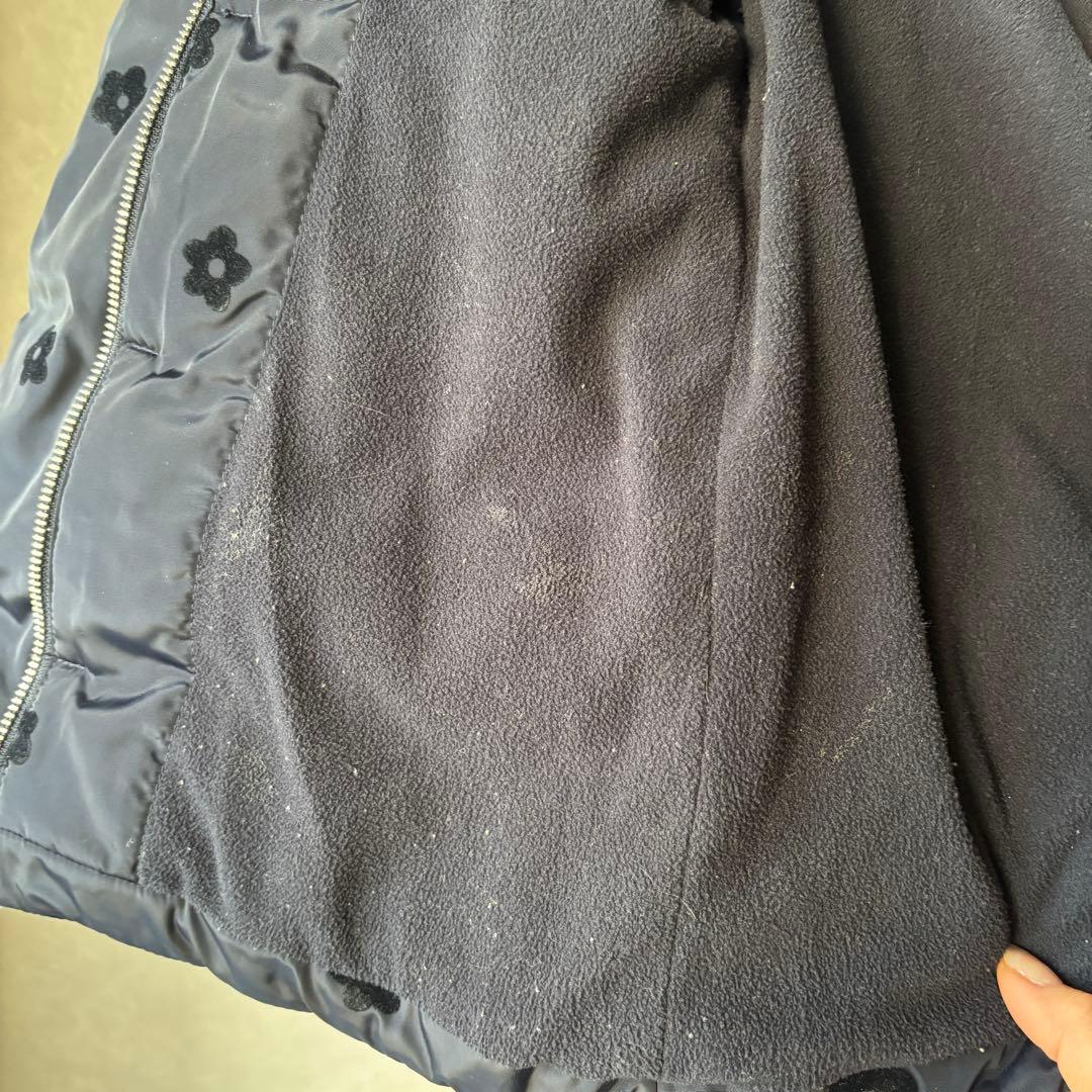 jacadi ネイビー 花柄ダウンコート 88cm