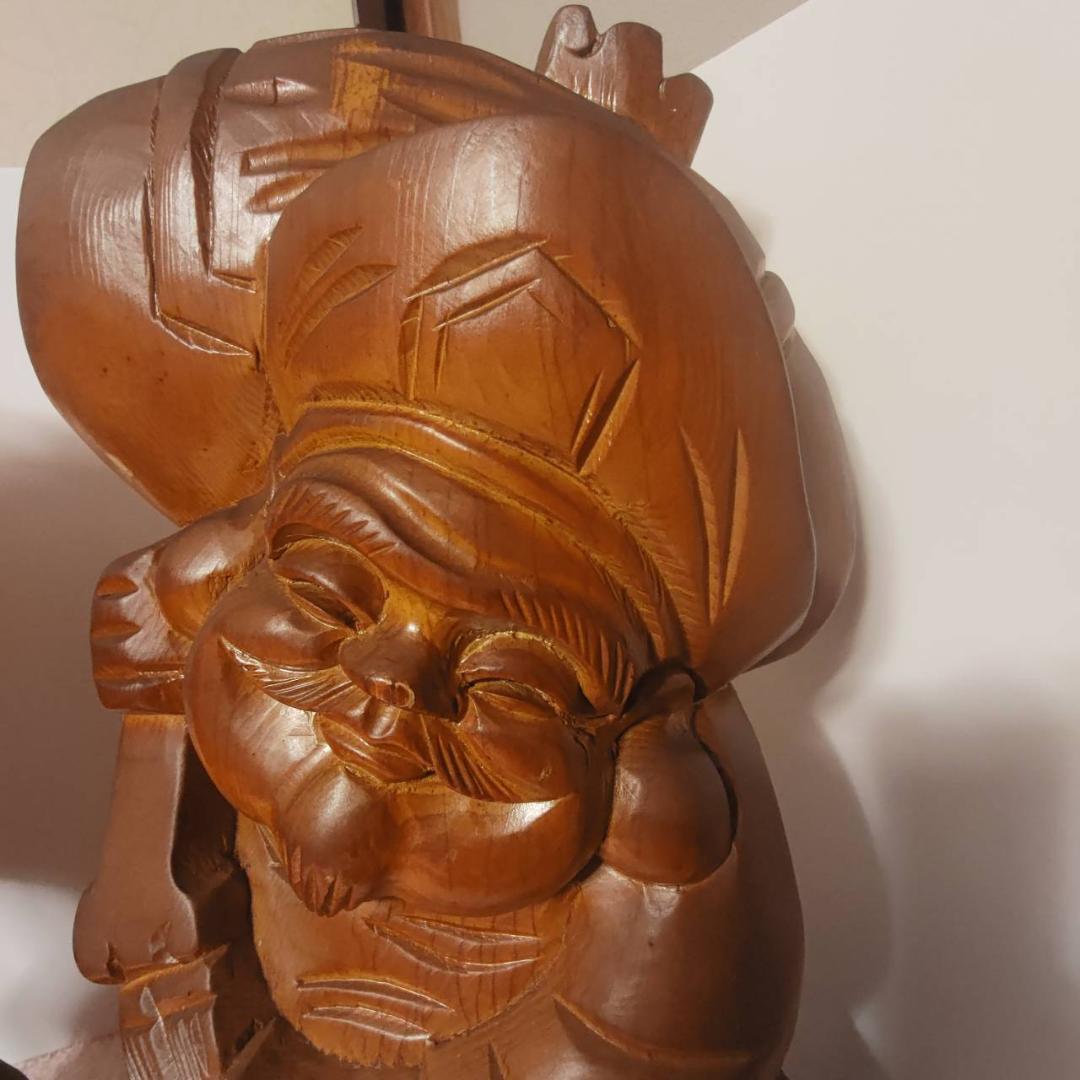 大黒様 恵比寿様 木彫り置物 2個セット 七福神 縁起物