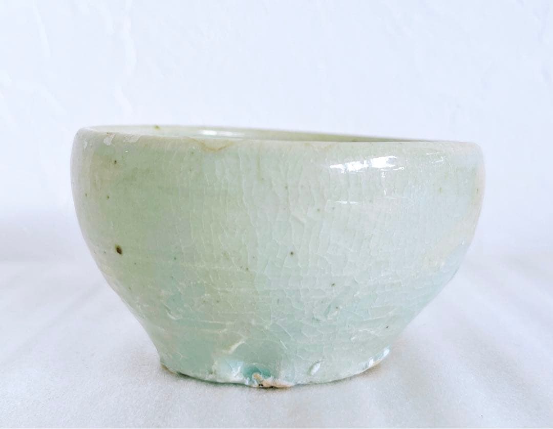 李朝　堅手　白磁　盃　酒器　ぐい呑　時代　本物保証