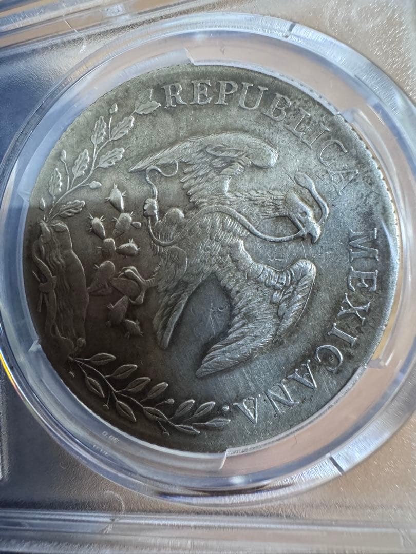★本物保証　メキシコ　自由の帽子　8レアル　銀貨　凖未使用　PCGS