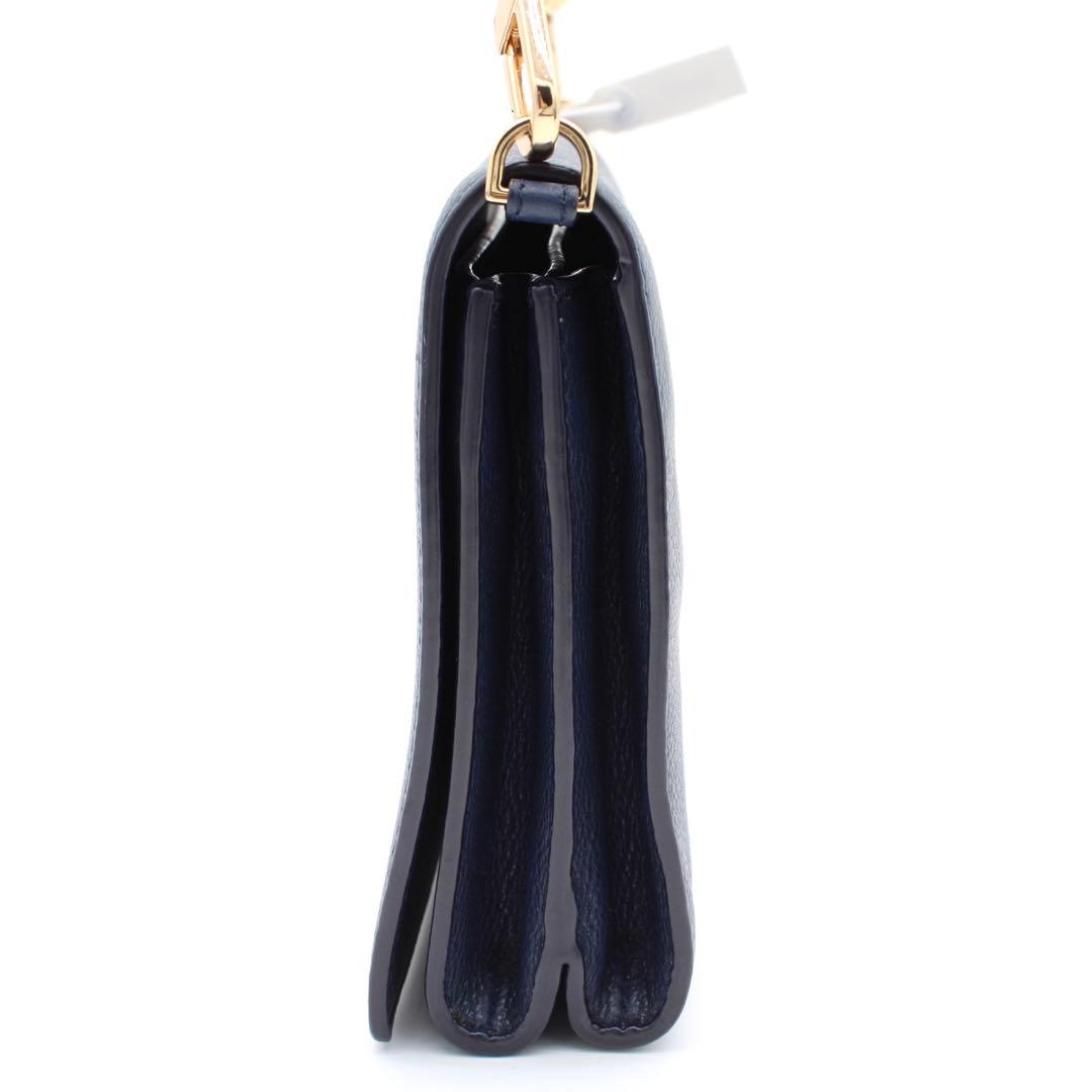 【美品】TORY BURCH レザー ショルダーバッグ クロスボディ ネイビー