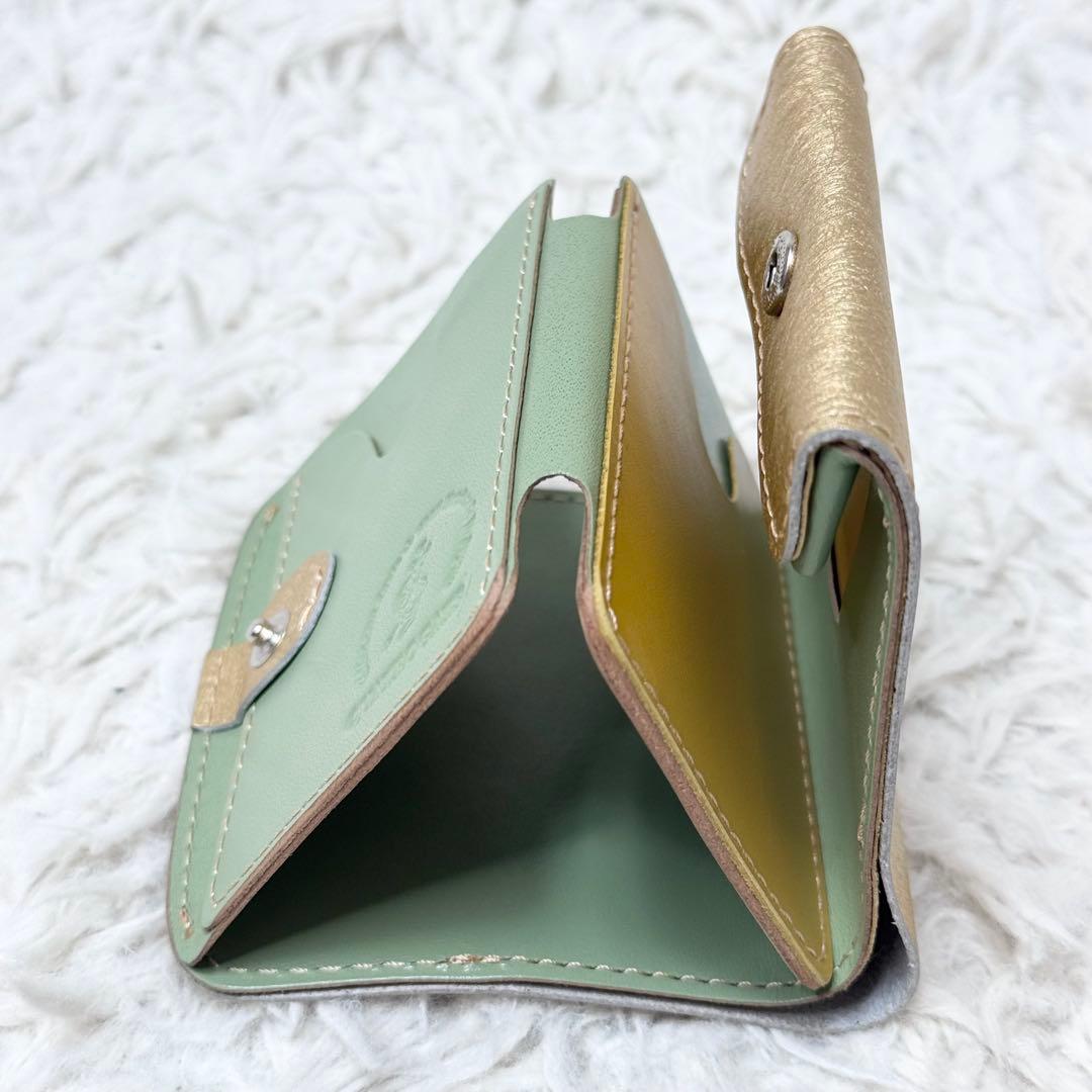 【新品未使用】小さいふ。「コンチャ ミモザゴールド」金 JAPANレザー 日本製