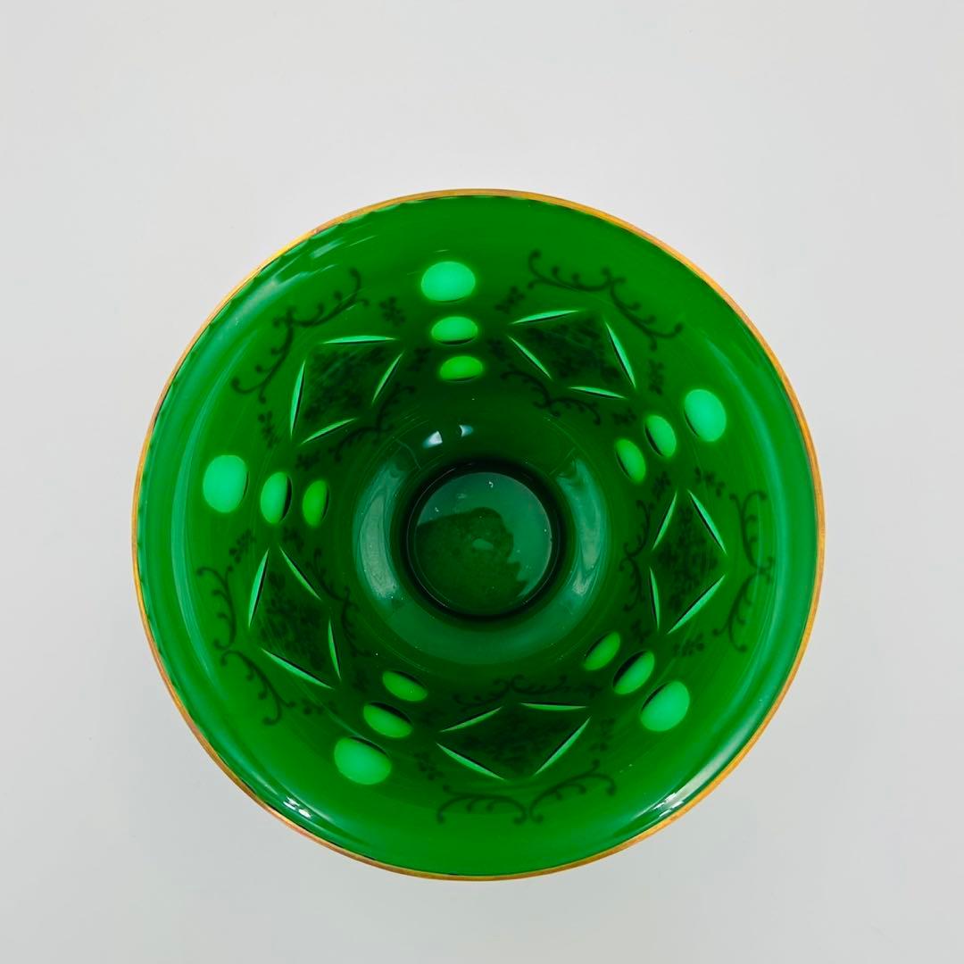 【ボヘミアンガラス　ボウル　キャンディーポット　チェコ】bohemian