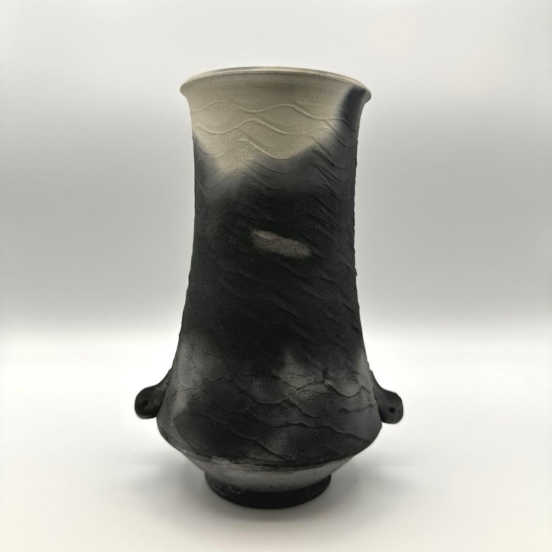 炭彩黒焼締 デイビット・アタマンチャック 花入 YAKISHIME KASE