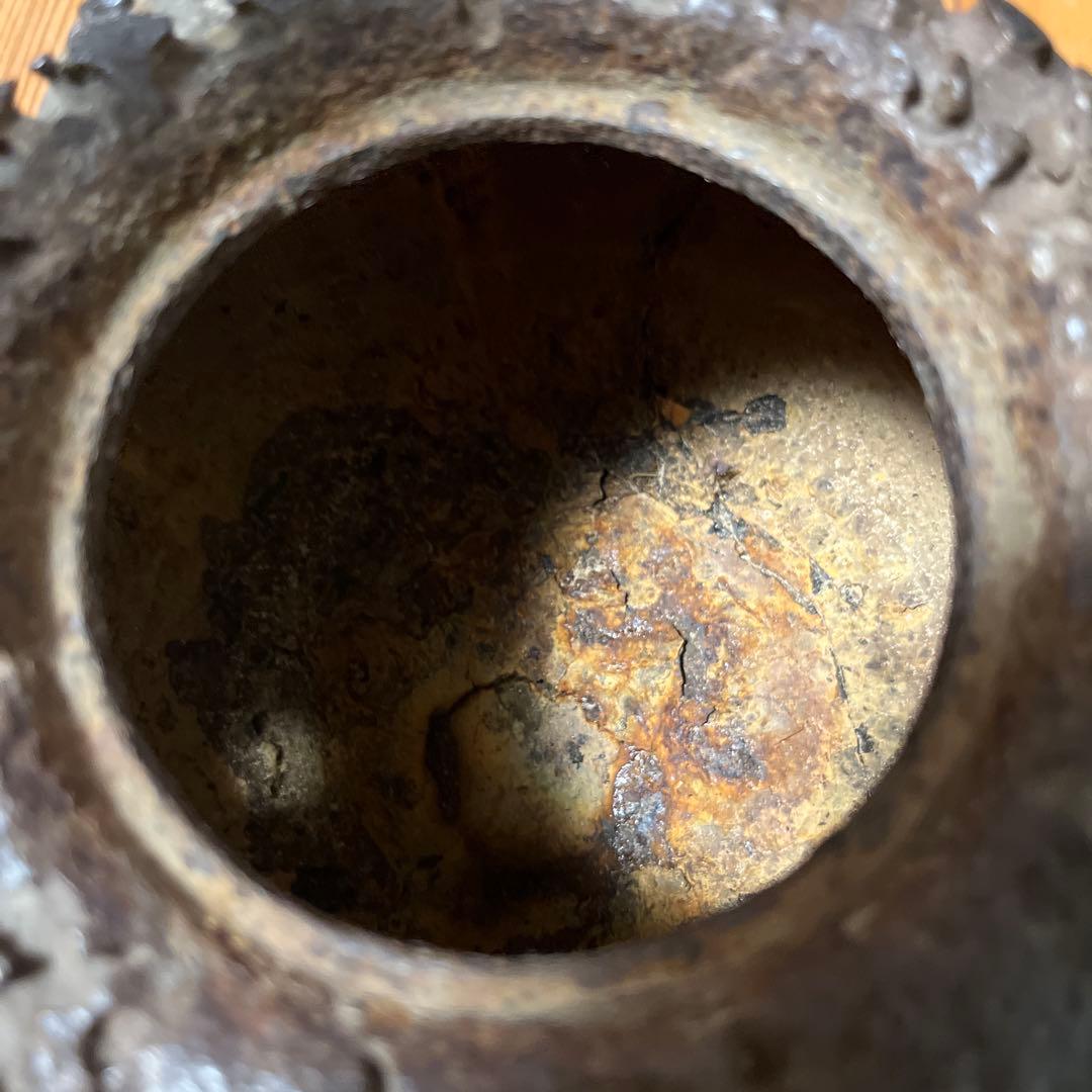 龍文堂　造　岩場　蟹紋　鉄瓶　ジャンク