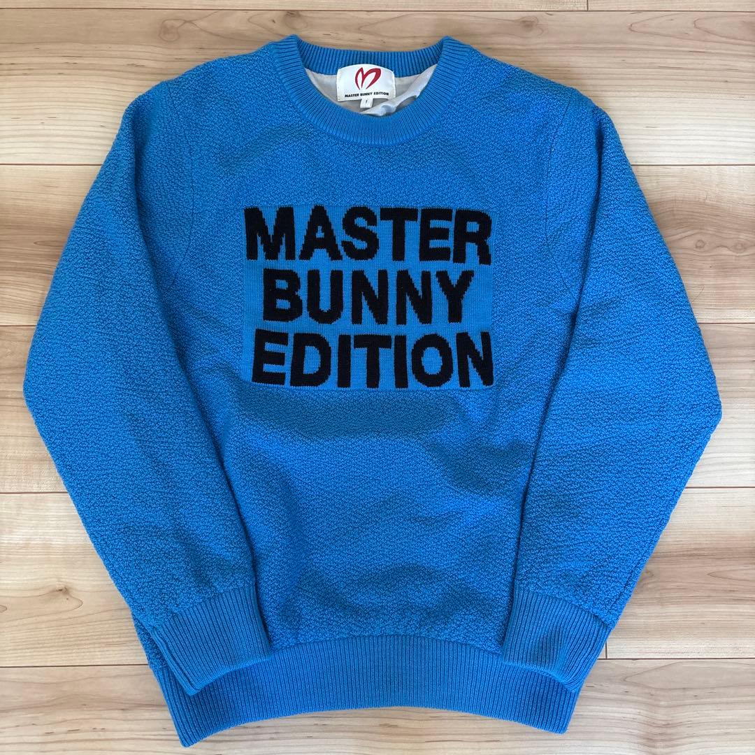 マスターバニー　裏地付き　ロゴ　ニット　セーター　ブルー　青　1サイズ　Ｍ
