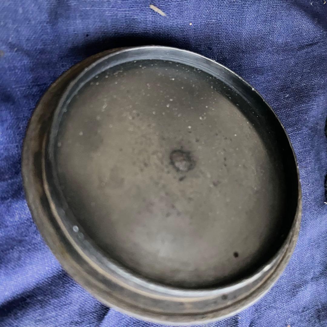 時代物 鉄瓶 葡萄文 銀色象嵌 古道具 茶道具 観賞用