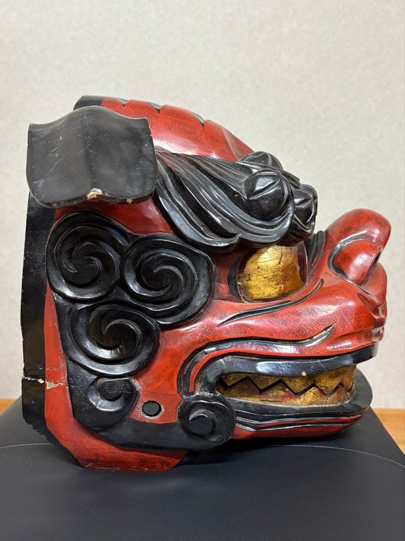 木製 獅子頭