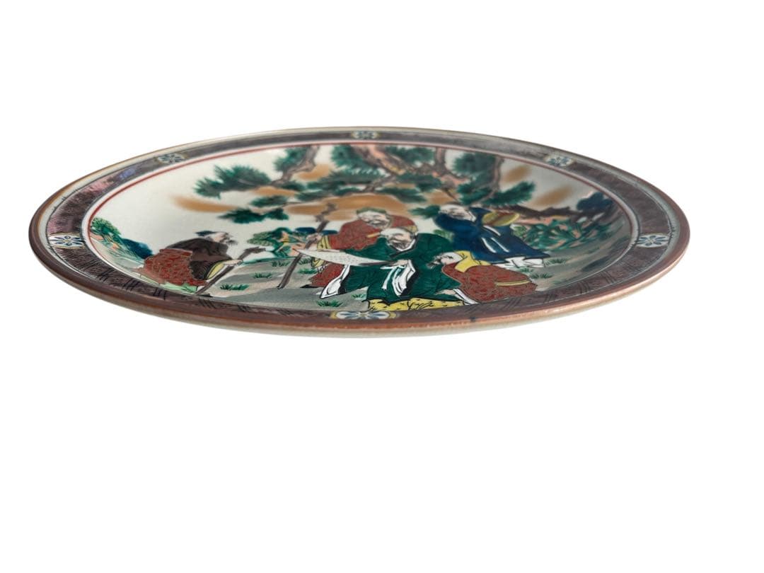 九谷焼 星峯 大皿 31cm 人物画 飾り皿 伝統工芸