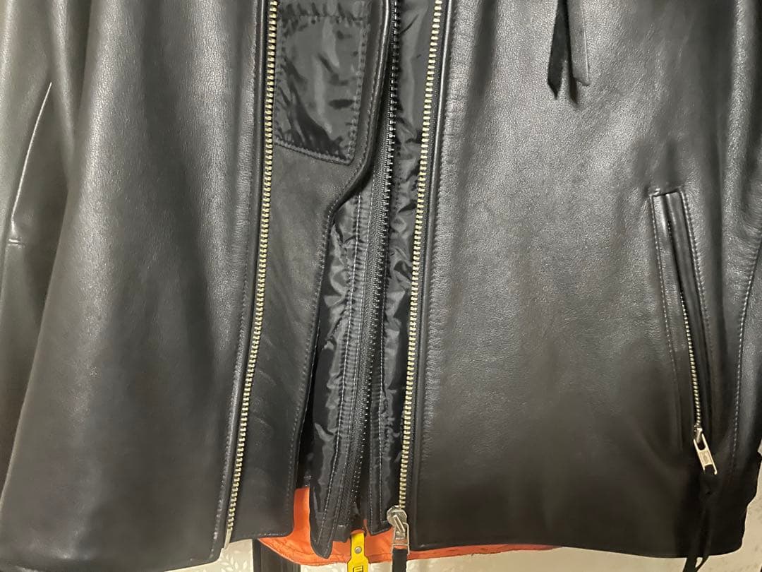 美品YELLOWCORN ブラックレザー シングルライダースジャケット セット