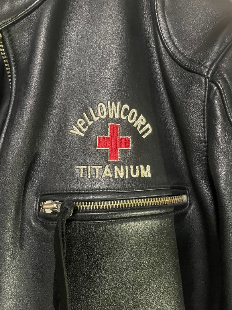 美品YELLOWCORN ブラックレザー シングルライダースジャケット セット