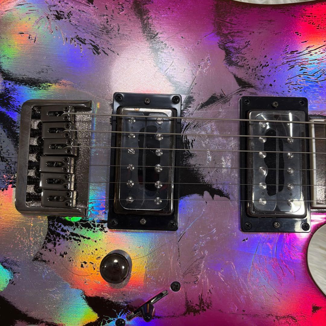 エレキギター　SPEAR Gladius ホログラム　パープル系