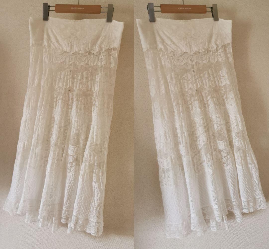 アンティーク 幻のノルマンディーレース ペチコート＆オーバースカート ピンタック
