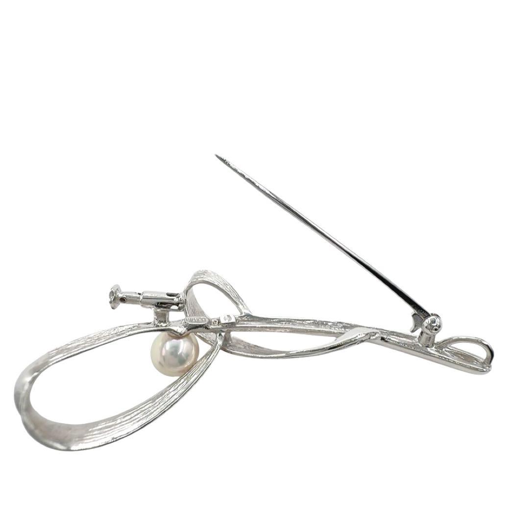 【美品】タサキ ブローチ ペンダントトップ パール 真珠 7mm大 シルバー