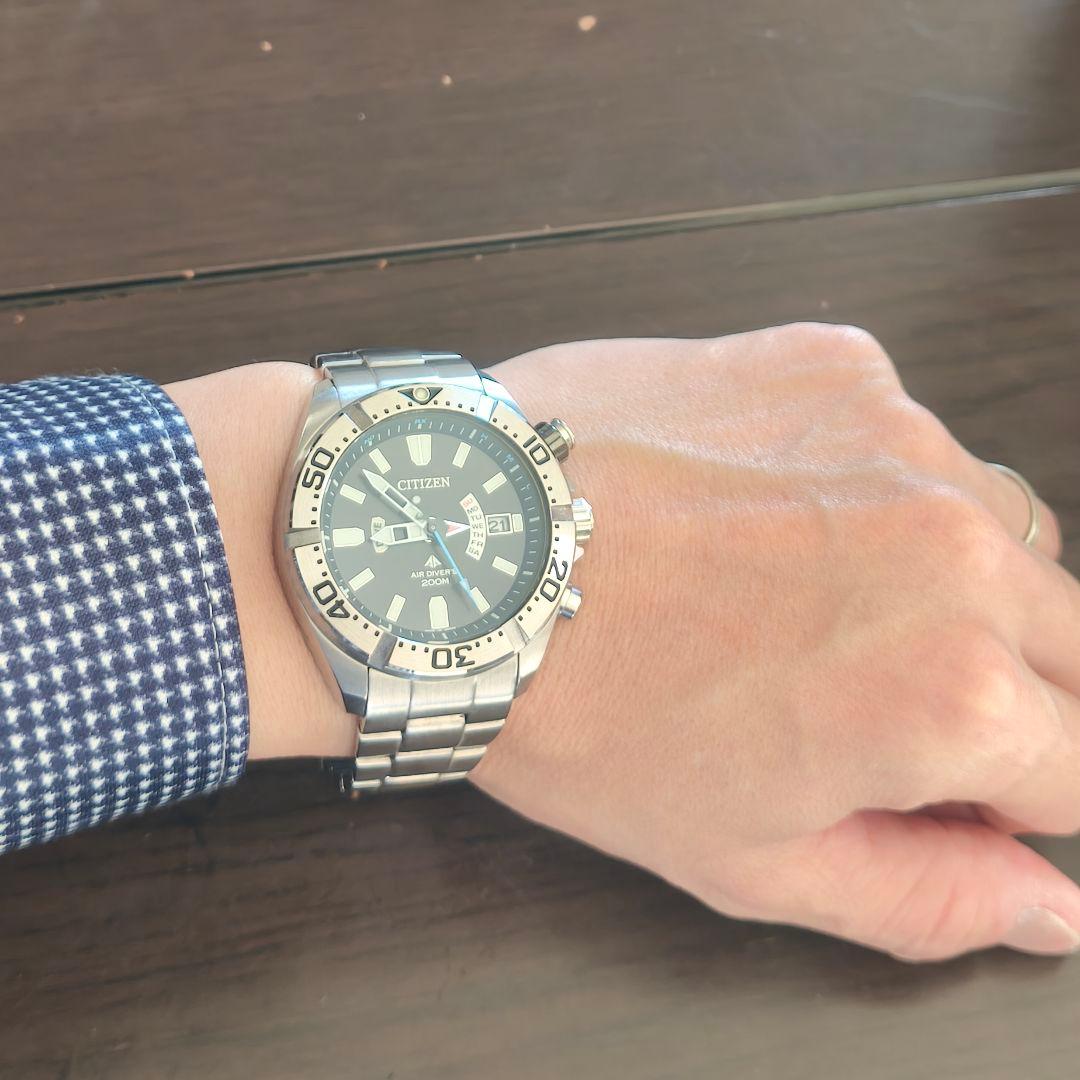 【美品】シチズン プロマスター ダイバーズ エコドライブ 電波時計 H112