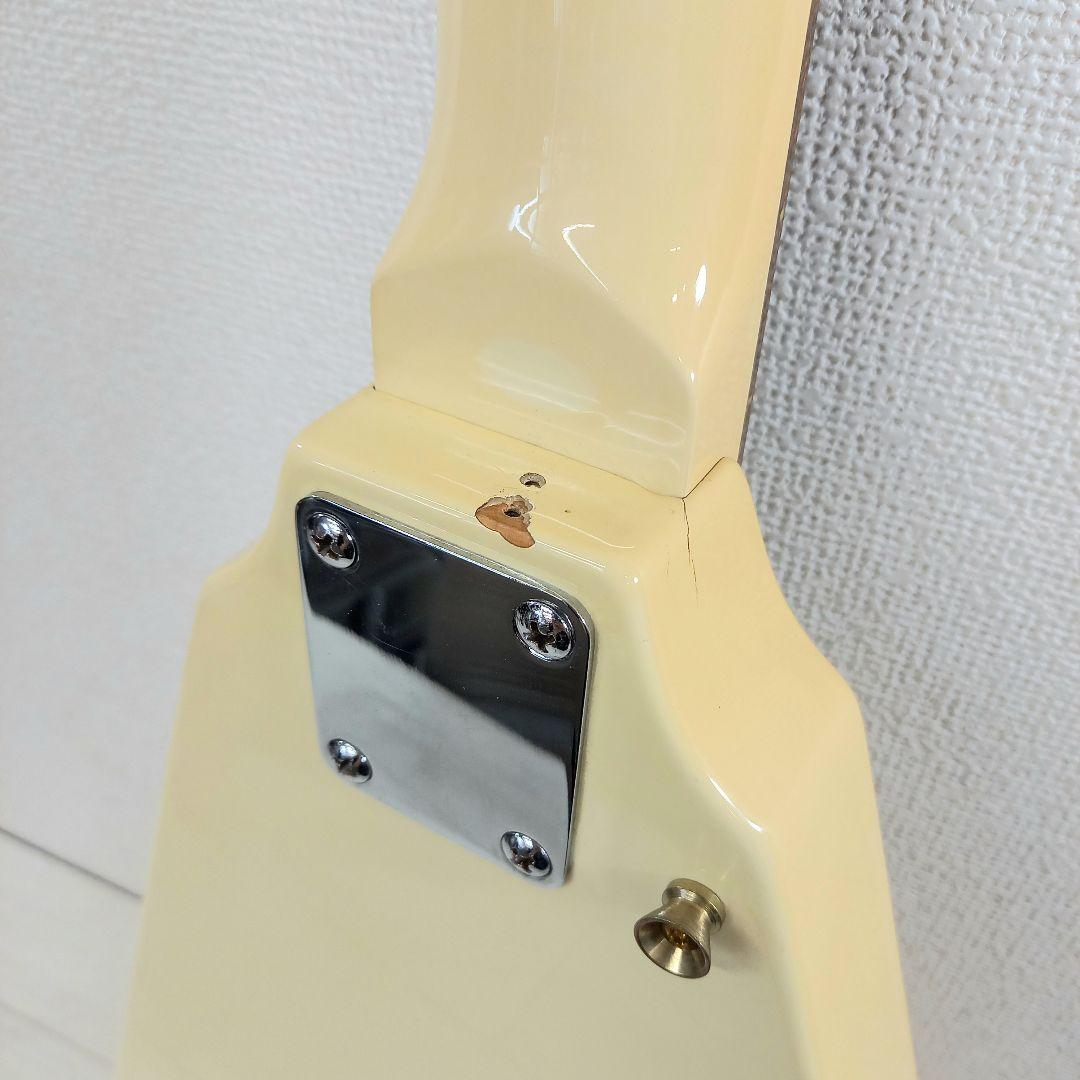 ジャンク メーカー不明 フライングV 変形 エレキギター ビンテージホワイト