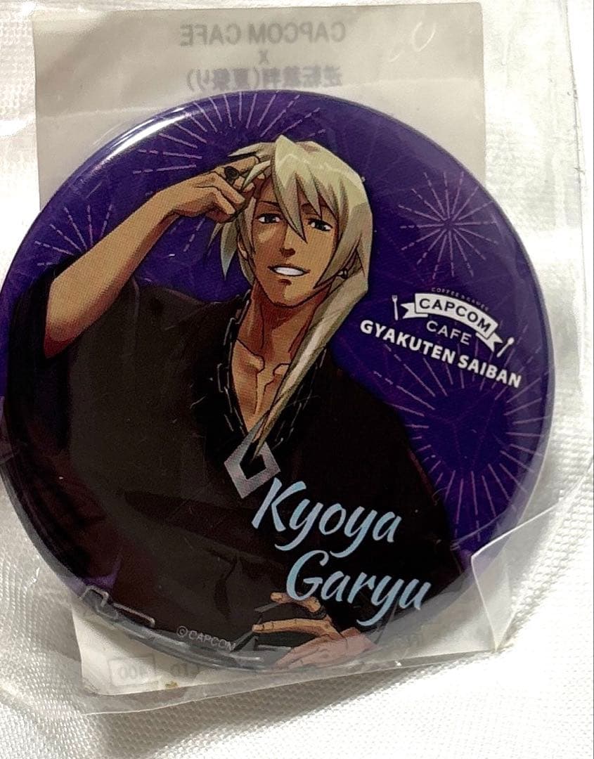 逆転裁判　カプコンカフェ　夏祭り 缶バッジ　牙琉響也