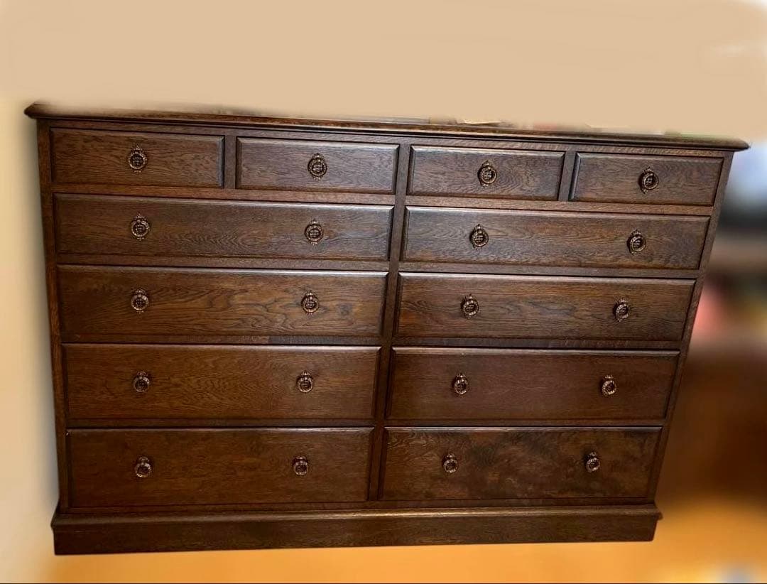 【美品】たんす　チェスト　ビンテージ　幅150 高さ108 ダークブラウン　箪笥