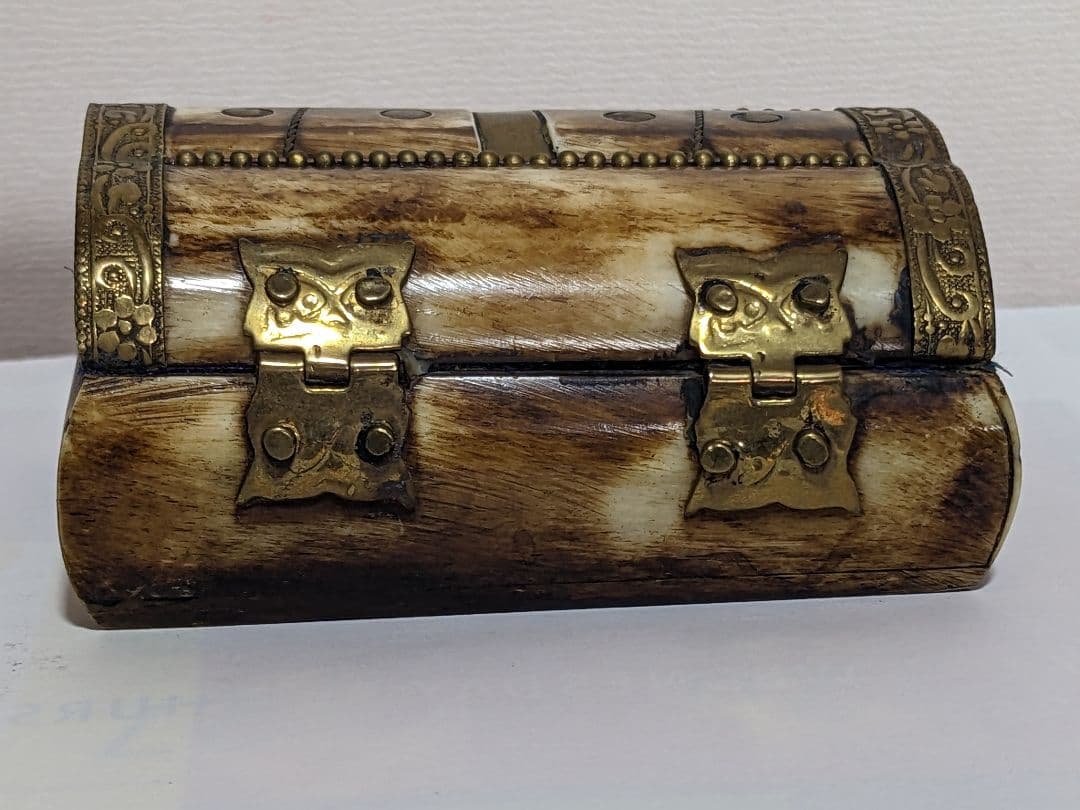 ♦中国 古玩 骨製 銅製金具 宝石箱 小物入れ 古美術品 骨董品 アンティーク