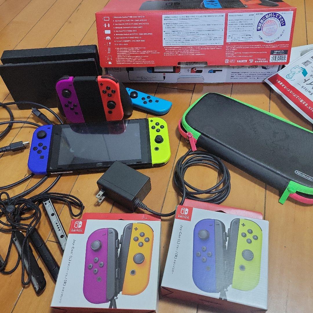 Nintendo Switch 本体 カラージョイコン　五つ　付き