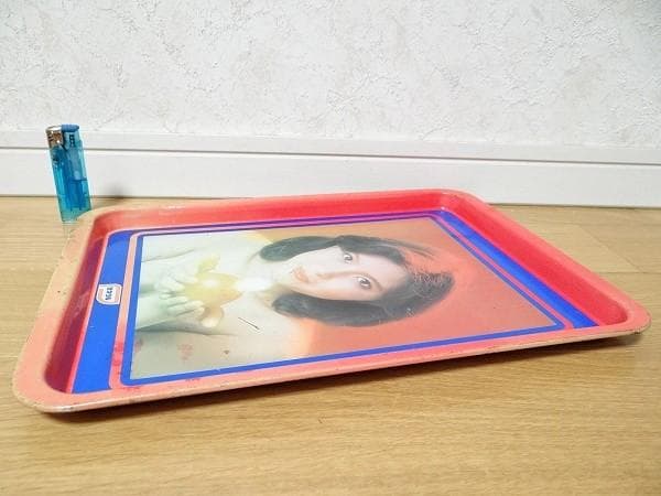 80年代 ビンテージ ゼネラル石油 ガソリンスタンド 美女 おぼん トレー 旧車