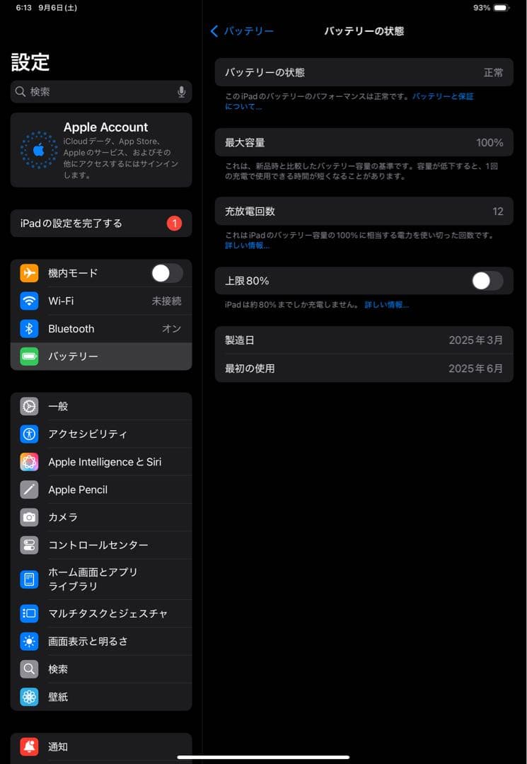 Apple iPad Pro （M4）11インチ　256GB スペースブラック