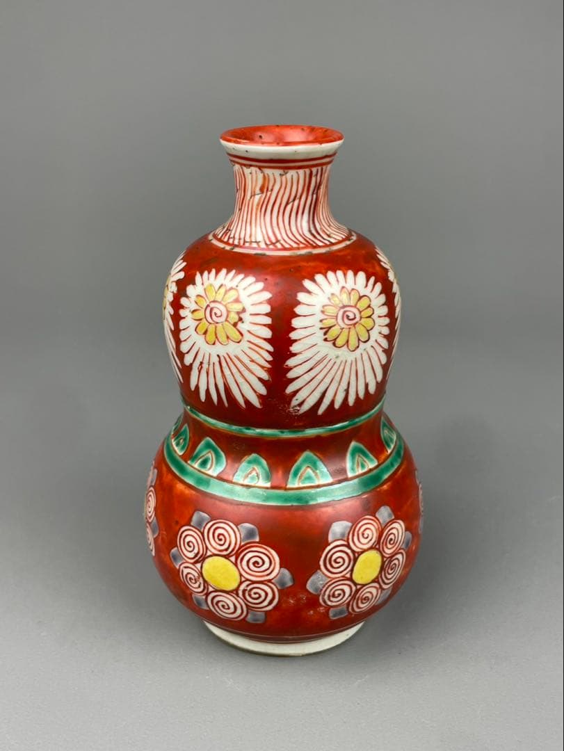 古九谷 青木 木米 造 花草文 瓢箪形 徳利 酒器 菊紋 九谷焼 あおききへい