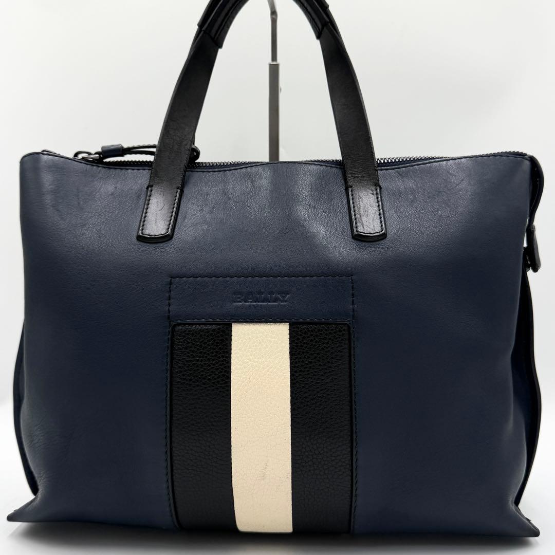 【美品】バリー ビジネスバッグ BIVIOS トレスポ レザー ネイビー 現行