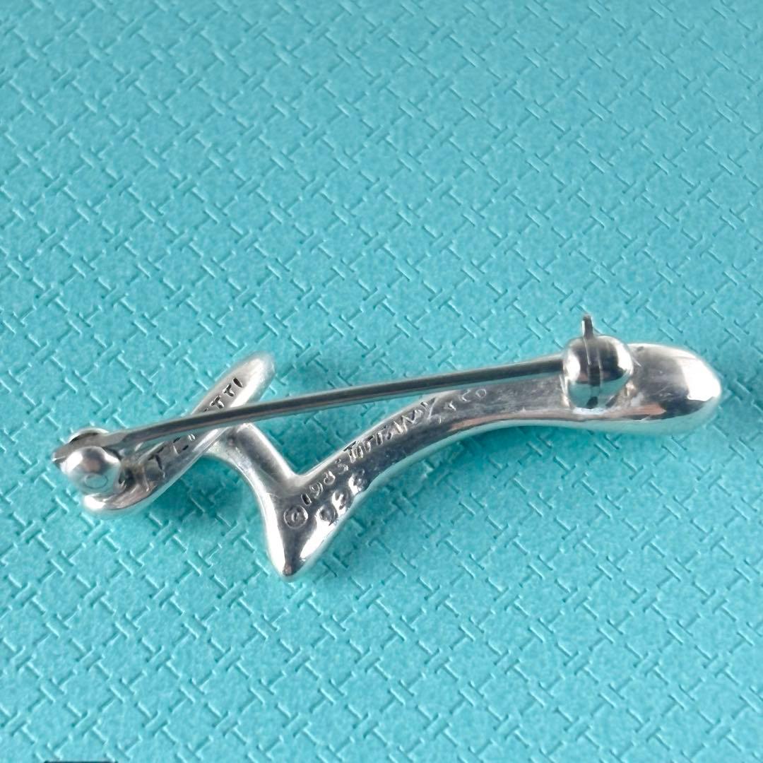 311【ティファニー】シルバー　ブローチ　レターR