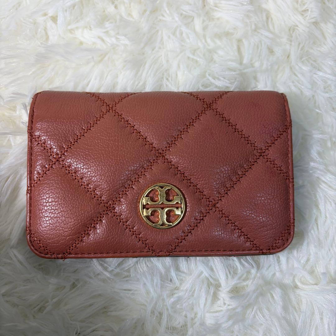 【✨美品✨】トリーバーチ キルティング フラップ 二つ折り財布 ピンク