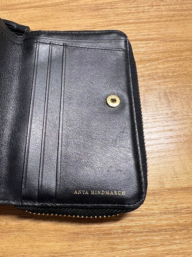 ANYA HINDMARCH スマイリーラウンドジップ　ウォレット　二つ折り財布