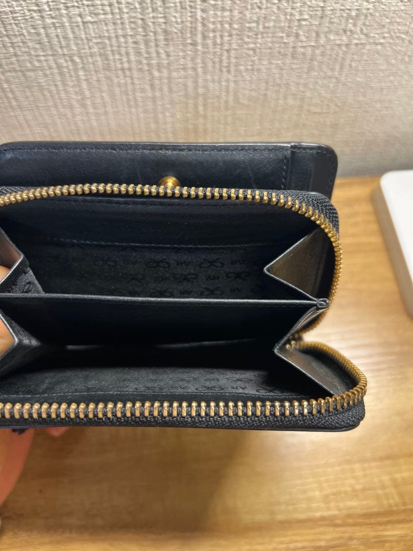 ANYA HINDMARCH スマイリーラウンドジップ　ウォレット　二つ折り財布